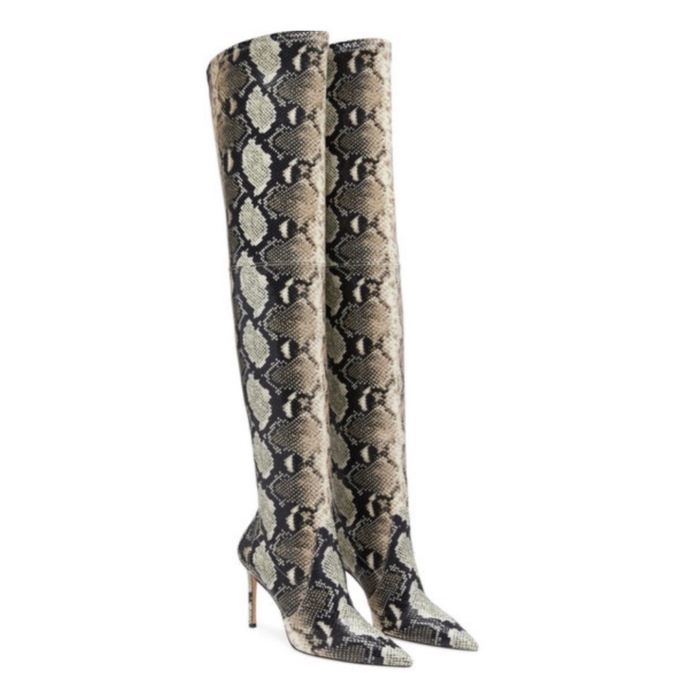NIB Stuart Weitzman Ultrastuart 100 Roccia Python OTK Boots Sz 7 $995